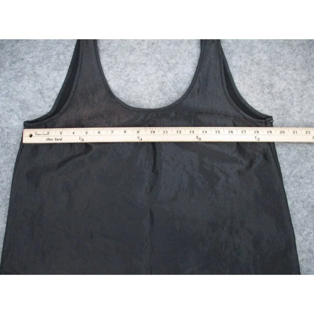 Zara Black Mini Dress Satin Effect Womens XL Sleeveless